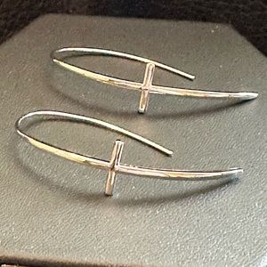 COPY - Large Sterling Silver Cross Earrings NEW